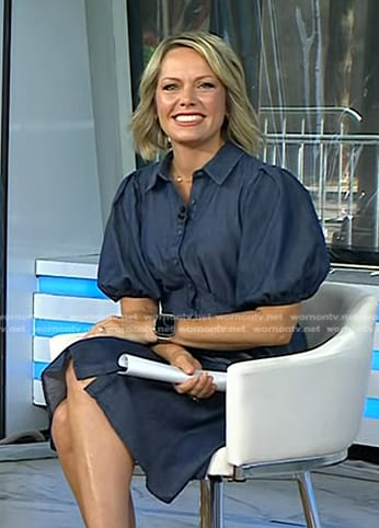 Dylan’s blue puff sleeve shirtdress on Today