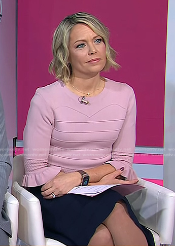 WornOnTV: Dylan's pink and navy knit dress on Today | Dylan Dreyer | Clothes and Wardrobe from TV WornOnTV: Dylan's pink and navy knit dress on Today | Dylan Dreyer | Clothes and Wardrobe from TV