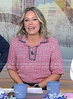 Dylan’s red tweed polo top on Today
