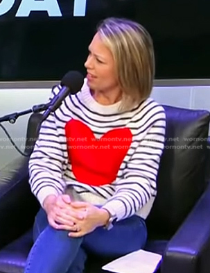 Dylan’s white striped heart sweater on Today