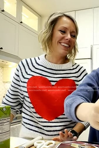 Dylan’s white striped heart sweater on Today