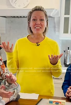 Dylan’s yellow kangaroo pocket sweatshirt on Today