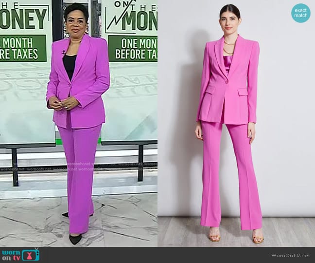 Elie Tahari Single Button Blazer in Peony worn by Sharon Epperson on Today