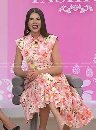 Erica Wark’s pink floral shirtdress on Today