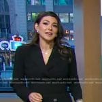Erielle’s black belted blazer and houndstooth skirt on Good Morning America