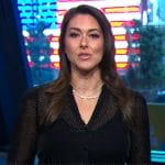 Erielle’s black dotted mesh blouse on Good Morning America
