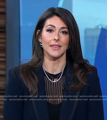 Erielle’s black contrast trim blazer on Good Morning America