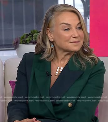 Esther Perel’s green colorblock blazer on Today