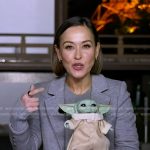 Eva’s grey ribbed cuff blazer on Good Morning America