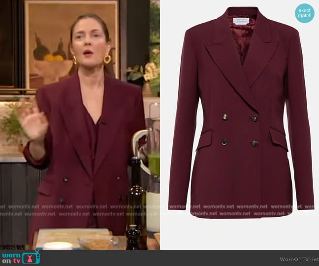 Gabriela Hearst Angela wool blazer worn by Drew Barrymore on The Drew Barrymore Show