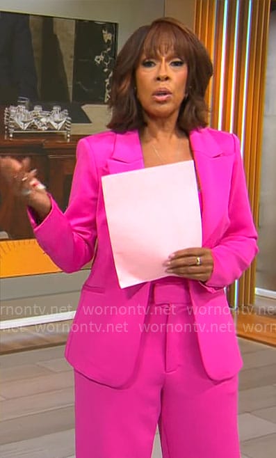 Gayle King’s pink suit on CBS Mornings