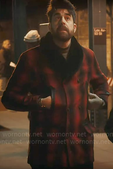 Harry’s red plaid coat on The Equalizer
