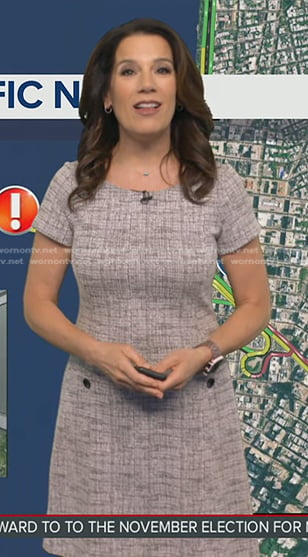 Heather’s grey short sleeve dress on Good Morning America