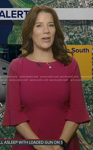 Heather’s magenta bell sleeve dress on Good Morning America