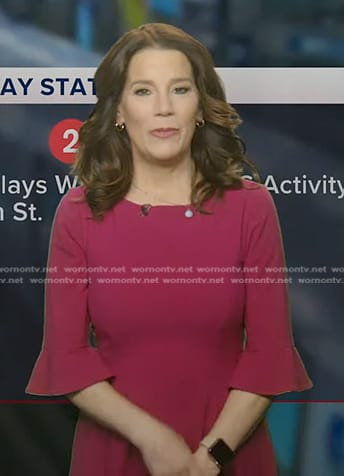 Heather’s magenta bell sleeve dress on Good Morning America