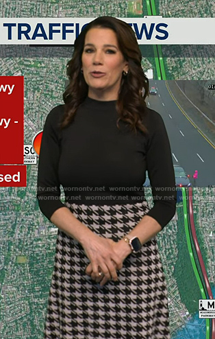 Heather’s black houndstooth dress on Good Morning America