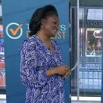 Dr Angela Lamb’s blue printed wrap dress on Today