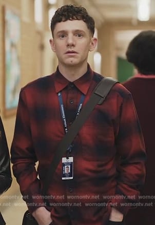 Jacob’s red check shirt on Abbott Elementary
