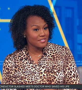 Janai’s leopard print blouse on Good Morning America