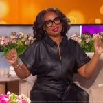 Jennifer’s black leather jumpsuit on The Jennifer Hudson Show