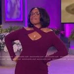 Jennifer’s burgundy cross neck dress on The Jennifer Hudson Show