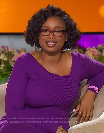 Jennifer’s purple ribbed dress on The Jennifer Hudson Show