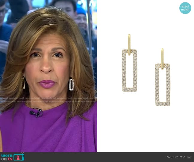 Jennifer Miller Crystal Link Earrings worn by Hoda Kotb on Today