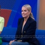 Jennifer’s navy blazer and colorblock jeans on Good Morning America