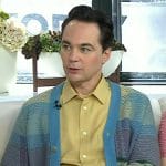 Jim Parson’s blue stripe cardigan on Today