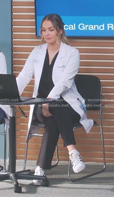 Jo’s white striped sneakers on Greys Anatomy