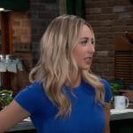 Josslyn’s blue t-shirt on General Hospital