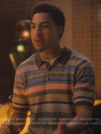 Junior’s stripe polo on Grown-ish