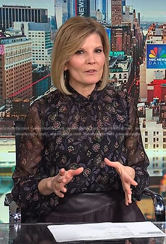 Kate’s black floral top and brown skirt on NBC News Daily