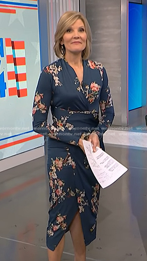 Kate’s blue floral blue floral long sleeve dress on NBC News Daily