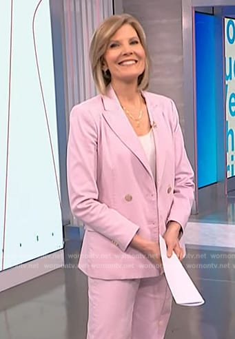 Kate’s pink double breasted blazer and pants on NBC News Daily