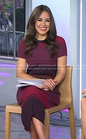 Kaylee’s burgundy striped ribbed dress on Today