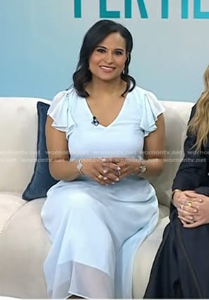 Kristen’s blue flutter sleeve dress on Today