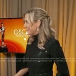 Lara’s black sequin split sleeve dress on Good Morning America