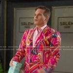 Leo’s pink abstract print suit on Days of our Lives