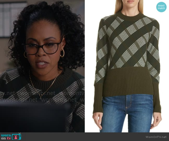 Lewit Check Cashmere Sweater worn by Alex (Vinessa Antoine) on So Help Me Todd