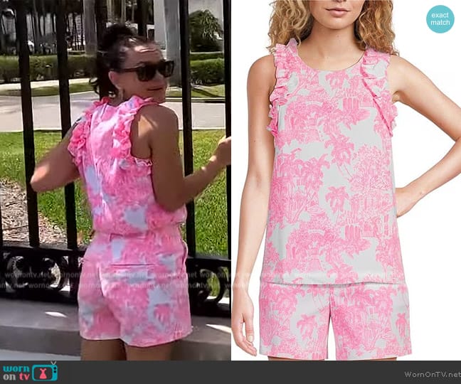 Lilly Pulitzer Kailee Top worn by Lindsay Myers on Access Hollywood