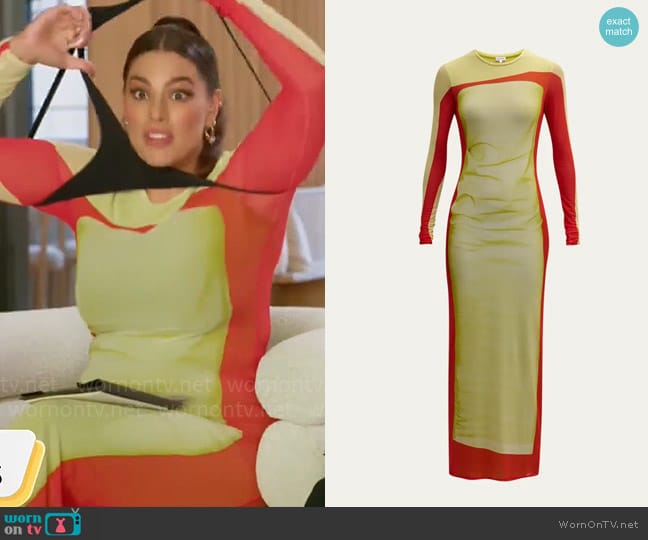Loewe Trompe Loeil Printed Tube Dress worn by Ashley Graham on CBS Mornings