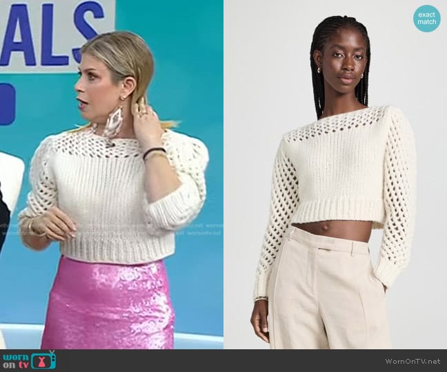 LoveShackFancy Larson Crop Pullover worn by Jill Martin on Today