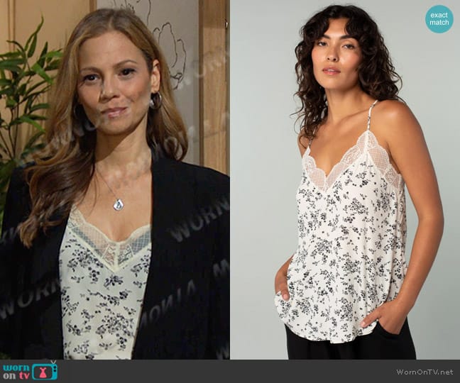 Love Stitch Clara Lace Trim Camisole worn by Ava Vitali (Tamara Braun ) on Days of our Lives