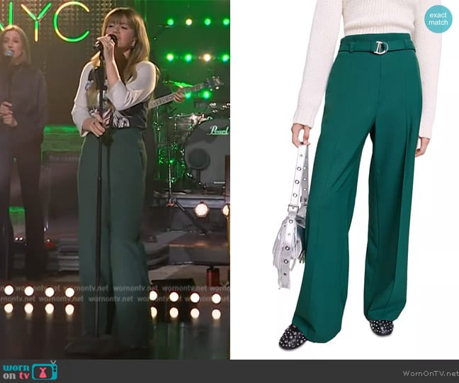 Wide Leg Suit Trousers Maje worn by Kelly Clarkson on The Kelly Clarkson Show