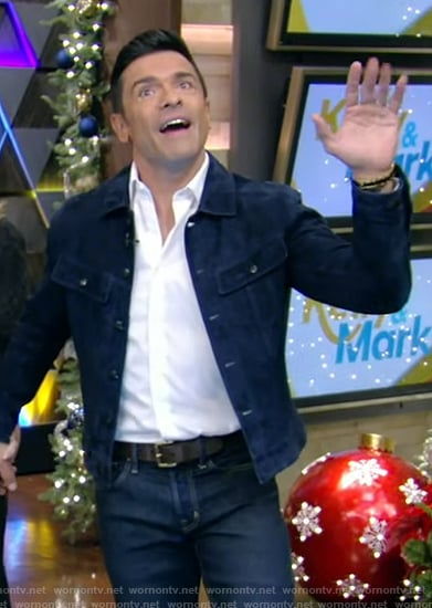 Mark’s blue suede jacket on Live with Kelly and Mark