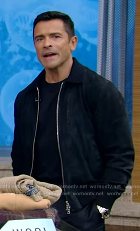 Mark’s blue suede jacket on Live with Kelly and Mark