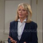 Marlena’s navy embellished blazer on Days of our Lives