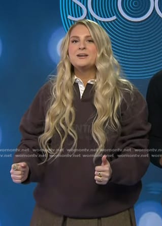 Meghan Trainor’s brown rugby sweatshirt on Today