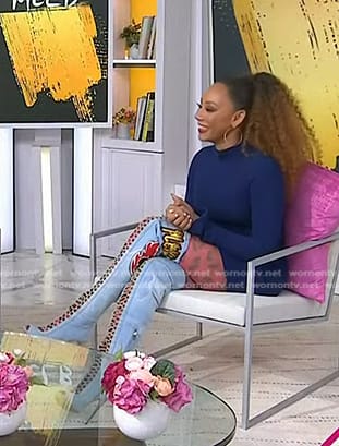 Mel B’s lace-up denim boots on Today